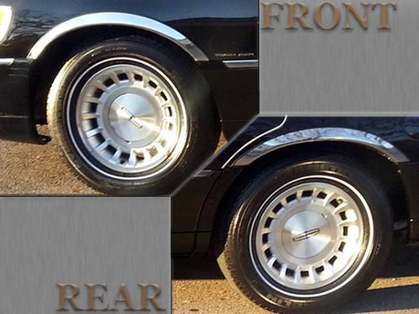 QAA - WZ43680 Molded Stainless Steel Wheel Well Fender Trim 4Pc 2003-2011 Lincoln Town Car QAA