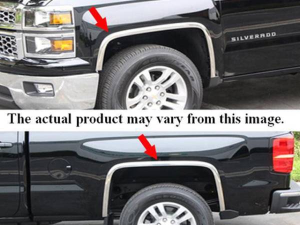 QAA - WZ44150 Molded Stainless Steel Wheel Well Fender Trim 4Pc 2004-2012 Chevrolet Colorado QAA