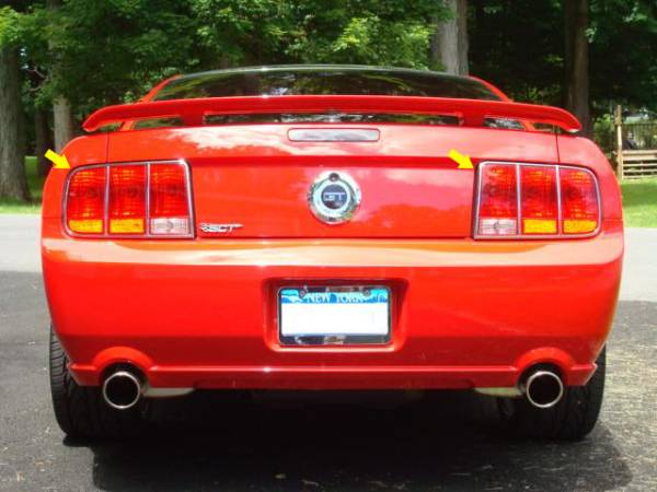 QAA - TR45351 Stainless Steel Tail Light Accent 2Pc 2005-2006 Ford Mustang QAA