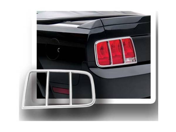 QAA - TL45351 Chrome Plated ABS plastic Tail Light Bezels 2Pc 2005-2009 Ford Mustang QAA