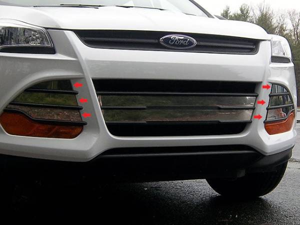 QAA - SG53362 Stainless Steel Grille Accent 6Pc 2013-2016 Ford Escape QAA