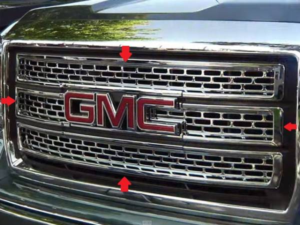 QAA - SGC54281 Chrome Plated ABS plastic Grille Overlay 4Pc 2014-2015 GMC Sierra QAA