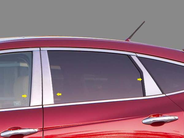 QAA - PP10284 Stainless Steel Pillar Trim 6Pc 2010-2015 Honda Crosstour QAA