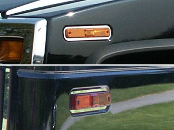 QAA - HV43024 Stainless Steel Marker Light Accent 4Pc 2003-2007 Hummer H2 QAA