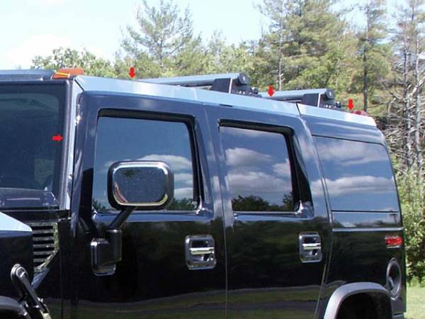 QAA - HV43017 Stainless Steel Top Rail Accent 8Pc 2003-2009 Hummer H2 QAA