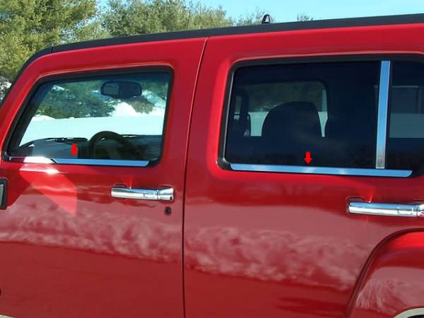 QAA - HV46310 Stainless Steel Window Sill Accent 4Pc 2006-2009 Hummer H3 QAA