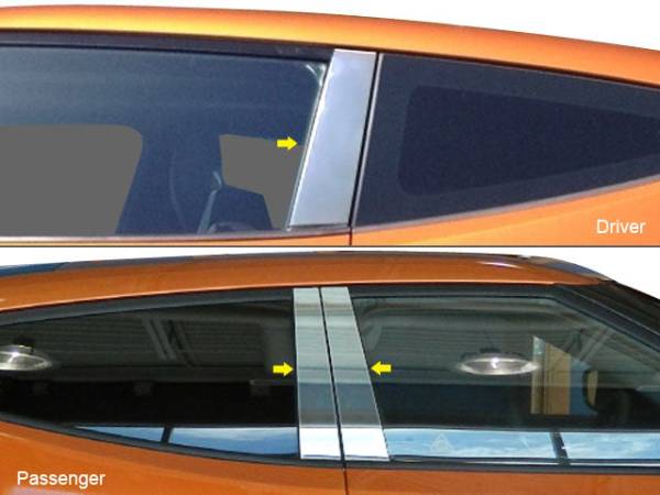 QAA - PP13320 Stainless Steel Pillar Trim 3Pc 2013-2017 Hyundai Veloster QAA