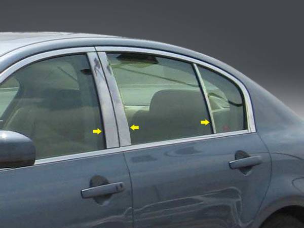 QAA - PP27051 Stainless Steel Pillar Trim 6Pc 2007-2013 Infiniti G Sedan QAA