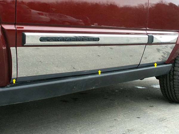 QAA - TH46095 Stainless Steel Rocker Panel Trim 6Pc 2006-2010 Jeep Commander QAA