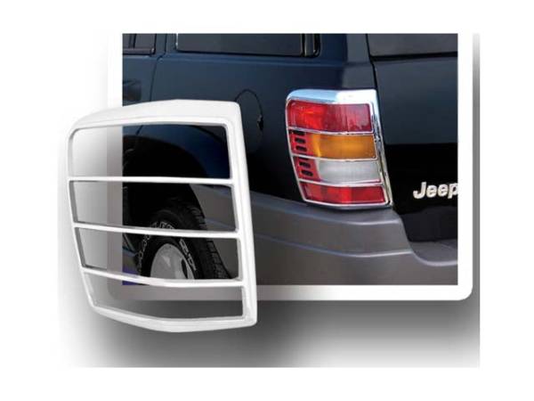 QAA - TL39080 Chrome Plated ABS plastic Tail Light Bezels 2Pc 1999-2004 Jeep Grand Cherokee QAA