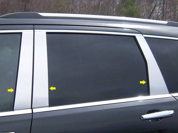 QAA - PP51081 Stainless Steel Pillar Trim 6Pc 2011-2021 Jeep Grand Cherokee QAA