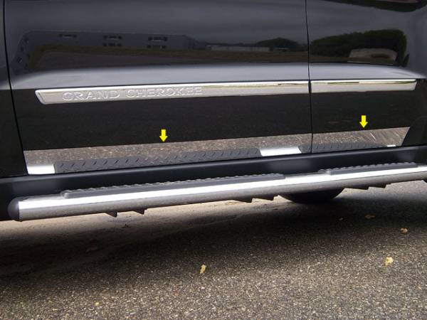 QAA - TH51080 Stainless Steel Rocker Panel Trim 4Pc 2011-2021 Jeep Grand Cherokee QAA