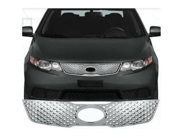 QAA - SGB10813 Chrome Plated ABS plastic Grille Accent 1Pc 2010-2012 Kia Forte QAA