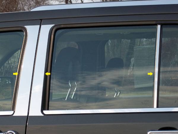 QAA - PP48071 Stainless Steel Pillar Trim 6Pc 2008-2012 Jeep Liberty QAA