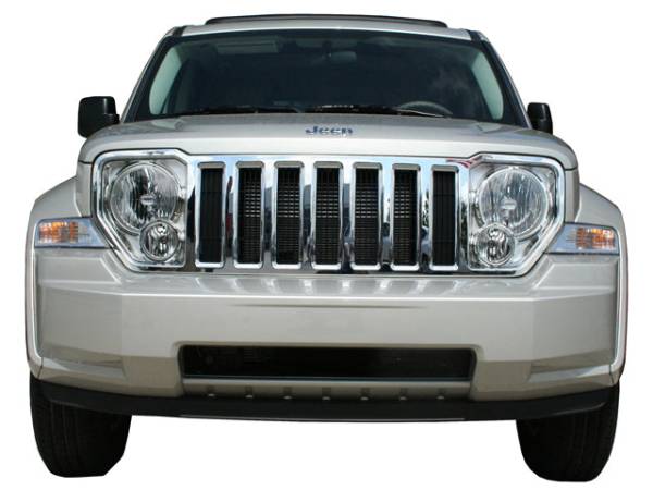 QAA - SGC48070 Chrome Plated ABS plastic Grille Overlay 1Pc 2008-2012 Jeep Liberty QAA