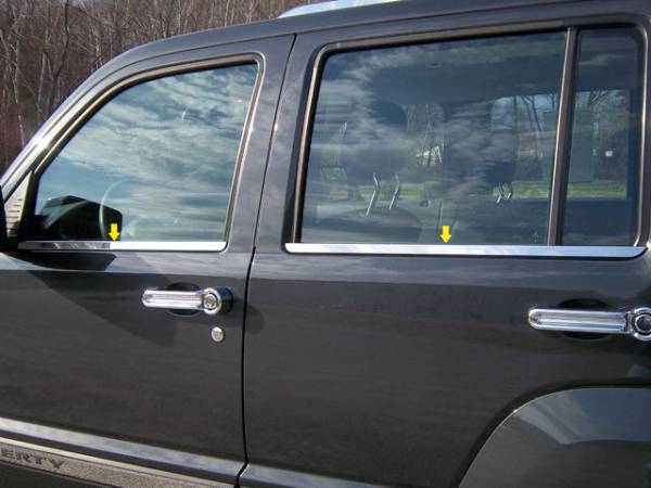 QAA - WS48070 Stainless Steel Window Sill Accent 4Pc 2008-2012 Jeep Liberty QAA