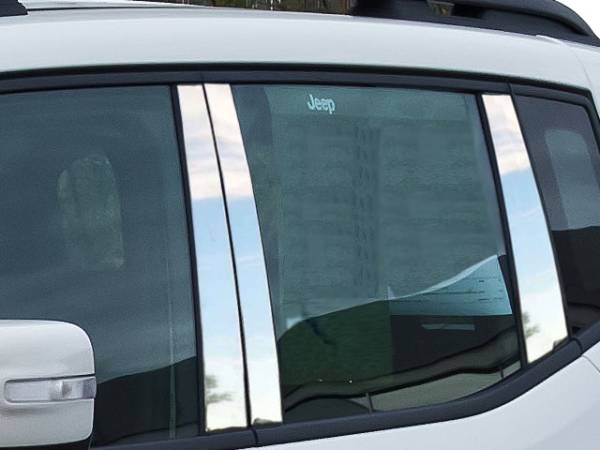 QAA - PP55071 Stainless Steel Pillar Trim 6Pc 2015-2023 Jeep Renegade QAA