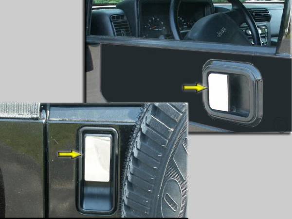 QAA - DH45090 Stainless Steel Door Handle Accent 3Pc 1997-2006 Jeep Wrangler TJ QAA