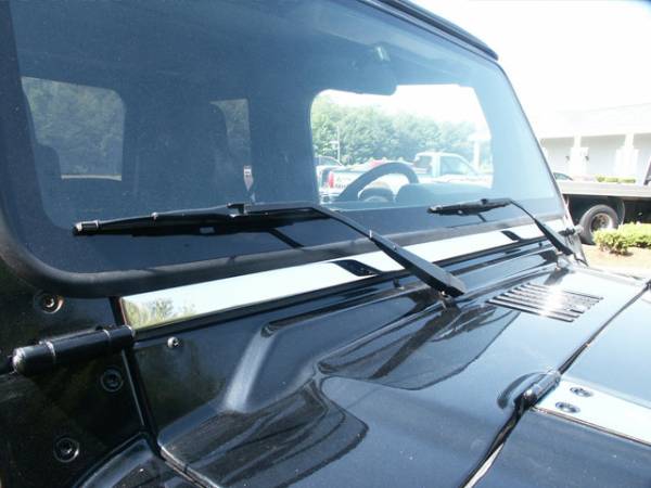 QAA - WT45090 Stainless Steel Windshield Accent 1Pc 1997-2006 Jeep Wrangler TJ QAA