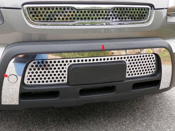 QAA - FB10830 Stainless Steel Front Bumper Accent 2Pc 2010-2011 Kia Soul QAA