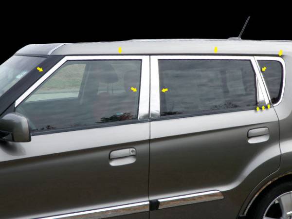 QAA - WP10831 Stainless Steel Window Accent Package 16Pc 2010-2013 Kia Soul QAA