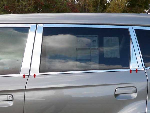 QAA - PP10832 Stainless Steel Pillar Trim 8Pc 2010-2013 Kia Soul QAA