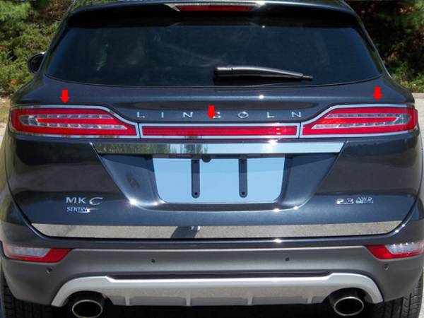 QAA - TR55640 Stainless Steel Tail Light Accent 3Pc 2015-2019 Lincoln MKC QAA