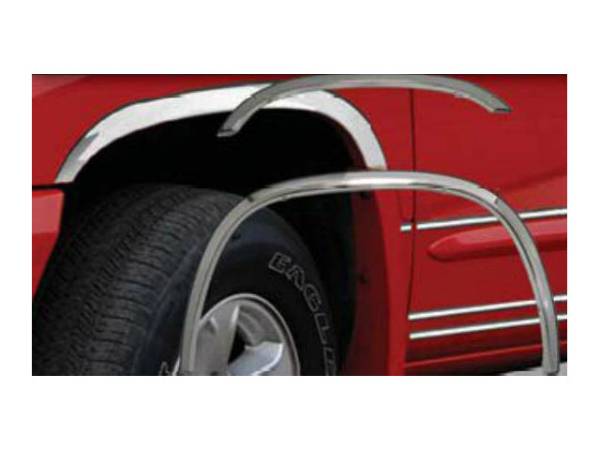 QAA - WZ45990 Molded Stainless Steel Wheel Well Fender Trim 4Pc 2005-2011 Dodge Dakota QAA