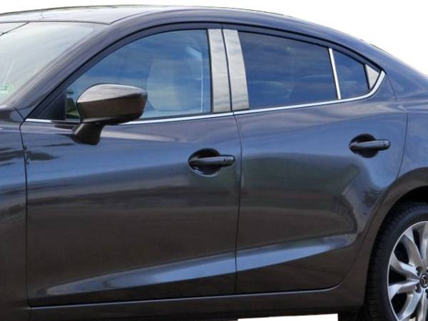 QAA - PP14752 Stainless Steel Pillar Trim 8Pc 2014-2018 Mazda Mazda3 QAA