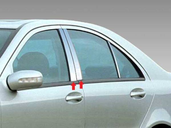 QAA - PP23081 Stainless Steel Pillar Trim 4Pc 2001-2007 Mercedes C Class QAA