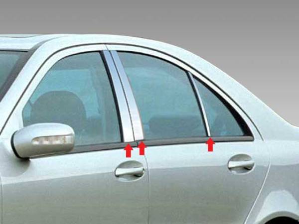 QAA - PP23082 Stainless Steel Pillar Trim 6Pc 2001-2007 Mercedes C Class QAA