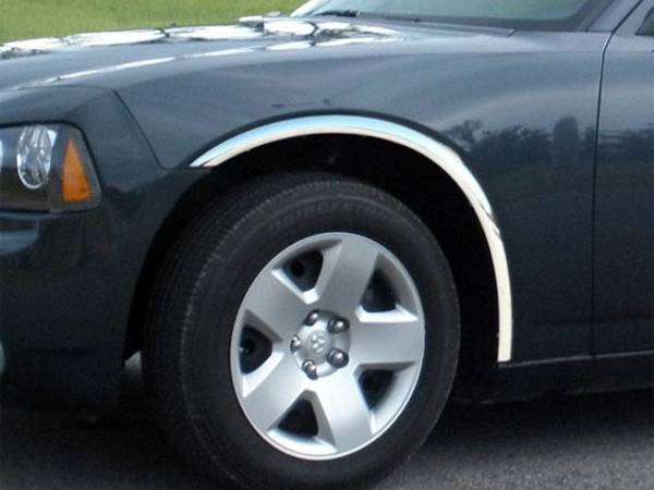 QAA - WZ46910 Molded Stainless Steel Wheel Well Fender Trim 4Pc 2006-2010 Dodge Charger QAA