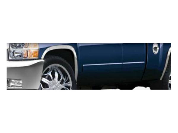 QAA - WZ47181 Molded Stainless Steel Wheel Well Fender Trim 4Pc 2007-2013 Chevrolet Silverado QAA