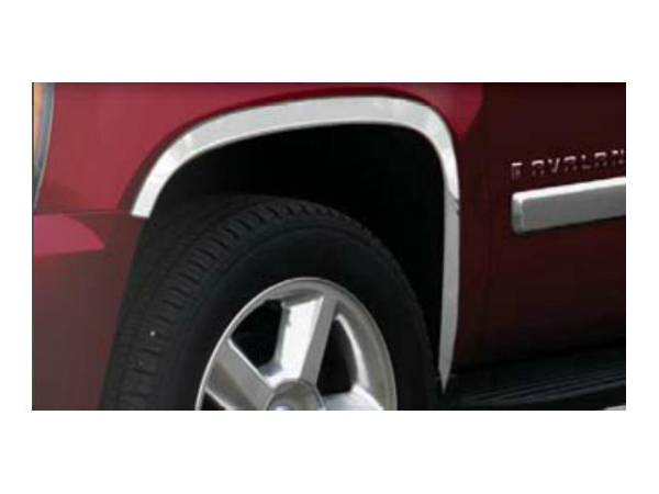 QAA - WZ47186 Molded Stainless Steel Wheel Well Fender Trim 4Pc 2007-2013 Chevrolet Avalanche QAA