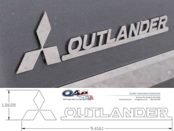 QAA - SGR27010 Stainless Steel Graphic/Logo/emblem 4Pc 2007-2009 Mitsubishi Outlander QAA