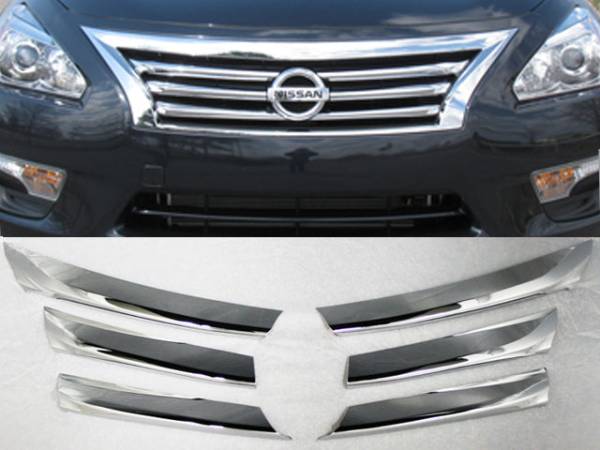 QAA - SGC13550 Chrome Plated ABS plastic Grille Overlay 6Pc 2013-2013 Nissan Altima QAA