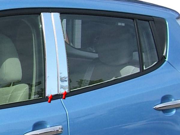 QAA - PP11580 Stainless Steel Pillar Trim 4Pc 2011-2017 Nissan Leaf QAA