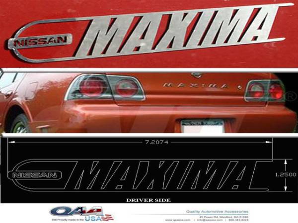 QAA - SGR24540 Stainless Steel Graphic/Logo/emblem 2Pc 2004-2008 Nissan Maxima QAA