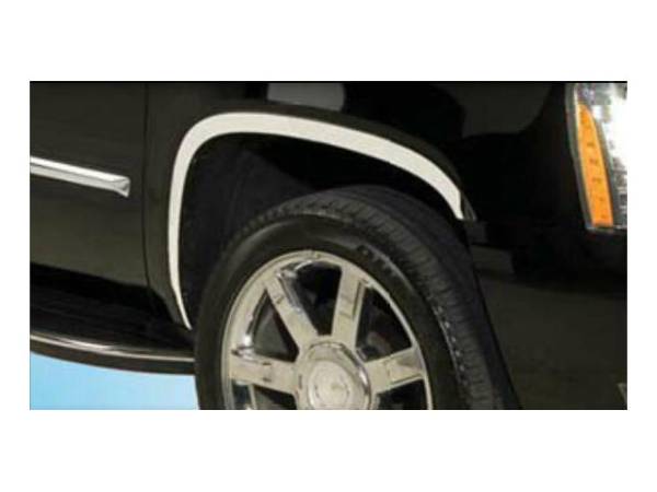 QAA - WZ47256 Molded Stainless Steel Wheel Well Fender Trim 4Pc 2007-2014 Cadillac Escalade QAA