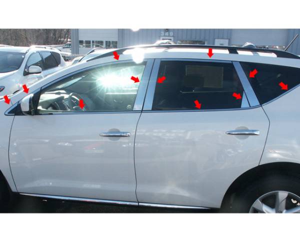 QAA - WP29590 Stainless Steel Window Accent Package 22Pc 2009-2014 Nissan Murano QAA