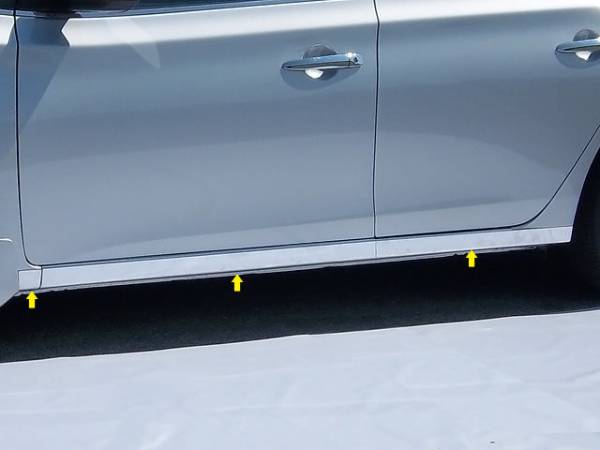 QAA - TH13575 Stainless Steel Rocker Panel Trim 6Pc 2013-2015 Nissan Sentra QAA