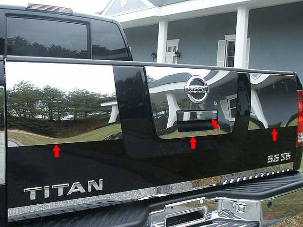 QAA - TGH24521 Stainless Steel Tailgate Handle Accent 4Pc 2004-2013 Nissan Titan QAA