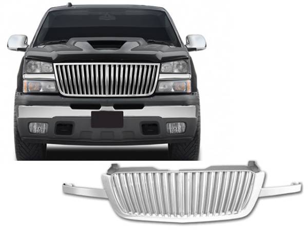 QAA - SGB43182 Chrome Plated ABS plastic Grille Accent 1Pc 2003-2006 Chevrolet Silverado QAA