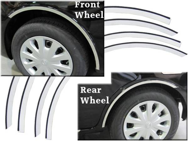 QAA - WQ12530 Stainless Steel Wheel Well Accent 4Pc 2012-2019 Nissan Versa QAA