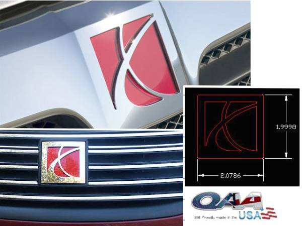 QAA - SGR45411 Stainless Steel Graphic/Logo/emblem 2Pc 2005-2007 Saturn Ion QAA