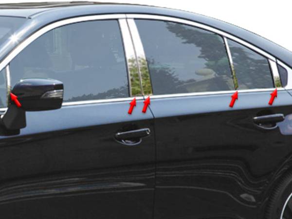 QAA - PP15448 Stainless Steel Pillar Trim 10Pc 2015-2019 Subaru Legacy QAA