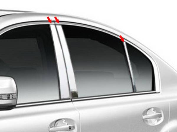 QAA - PP10446 Stainless Steel Pillar Trim 6Pc 2010-2014 Subaru Legacy QAA