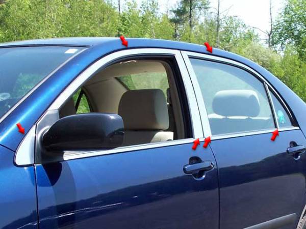 QAA - WP24112 Stainless Steel Window Accent Package 12Pc 2003-2008 Toyota Corolla QAA