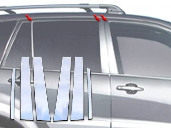 QAA - PP21181 Stainless Steel Pillar Trim 6Pc 2001-2005 Toyota Rav4 QAA