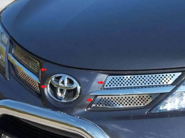 QAA - SG13180 Stainless Steel Grille Accent 4Pc 2013-2015 Toyota Rav4 QAA